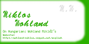 miklos wohland business card